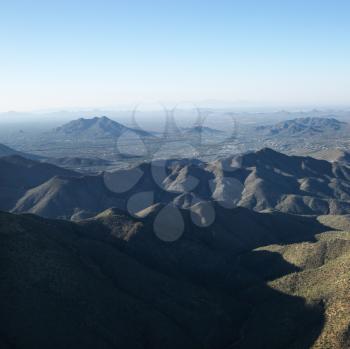 Royalty Free Photo of an Aerial View of Arizona Landscape With the Mountain Range