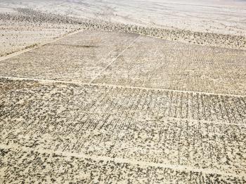 Royalty Free Photo of an Aerial of a California Desert With a Grid Pattern