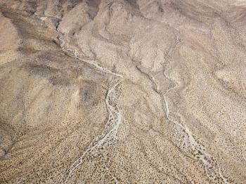 Royalty Free Photo of an Aerial View of Torrid California Desert With Rocky Landforms