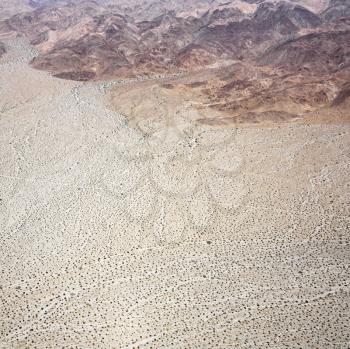 Royalty Free Photo of an Aerial View of a California Desert With Rocky Landforms