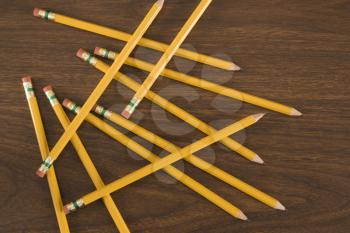 Royalty Free Photo of
Pencils Scattered on a Desktop
