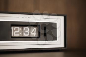 Royalty Free Photo of a Retro Alarm Clock Set for 12:34
