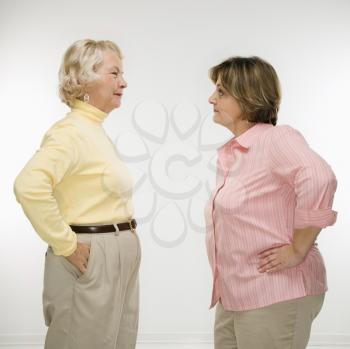 Royalty Free Photo of Two Older Women Arguing 