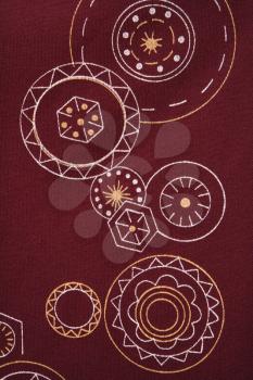 Royalty Free Photo of a Close-up of Maroon Vintage Fabric 