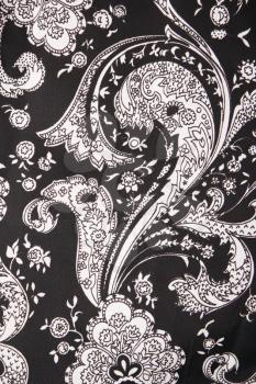 Royalty Free Photo of a Close-up of a Black and White Vintage Fabric
