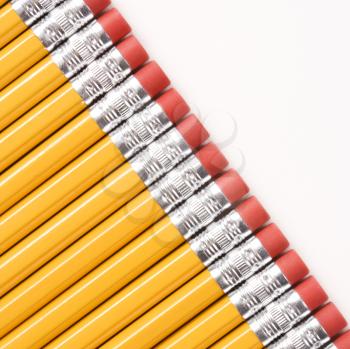 Royalty Free Photo of a Group of New Pencils Lined up in an Even Row