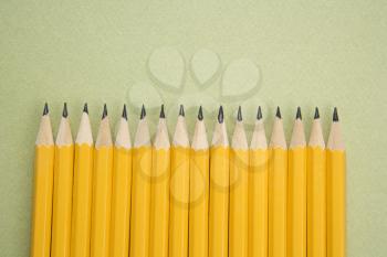 Royalty Free Photo of Sharp Pencils Arranged in a Row