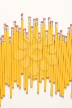 Royalty Free Photo of an Uneven Row of Pencils