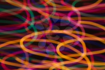 Royalty Free Photo of Multicolored Lights Forming an Abstract Circular Pattern From a Motion Blur
