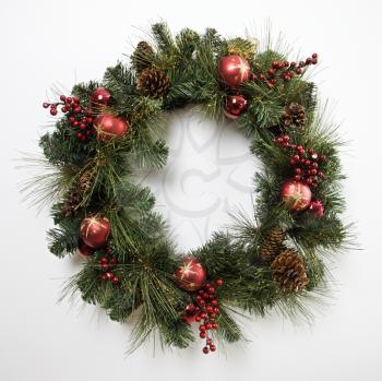Royalty Free Photo of a Christmas Wreath on a Door