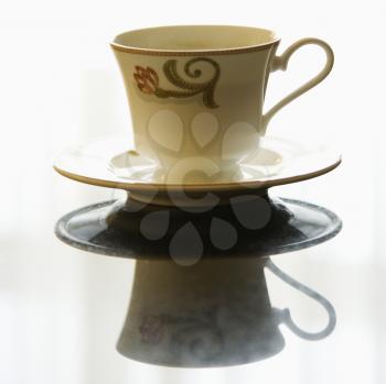 Royalty Free Photo of a Porcelain Coffee Cup and Saucer