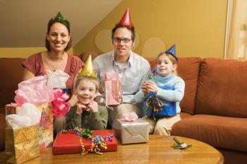 Royalty Free Photo of a Family Celebrating a Birthday Party