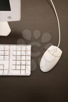 Royalty Free Photo of a Still Life of a Computer Monitor, Keyboard and Mouse