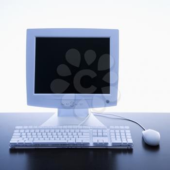 Royalty Free Photo of a Computer Monitor, Mouse and Keyboard