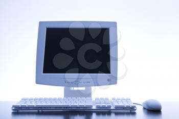Royalty Free Photo of a Computer Monitor, Keyboard and Mouse