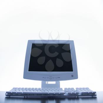 Royalty Free Photo of a Computer Monitor and Keyboard