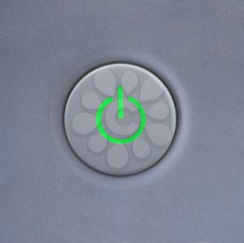 Royalty Free Photo of a Close-up of a Power Symbol Button on a Computer