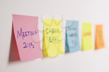 Royalty Free Photo of Sticky Notes of a To Do List on a Wall