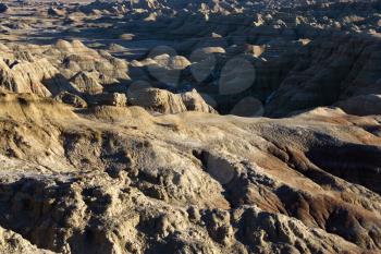 Royalty Free Photo of an Overview of a Landscape in Badlands National Park, South Dakota