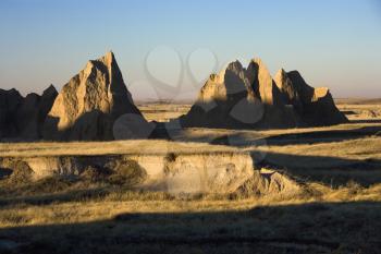 Royalty Free Photo of a Landscape in Badlands National Park, South Dakota