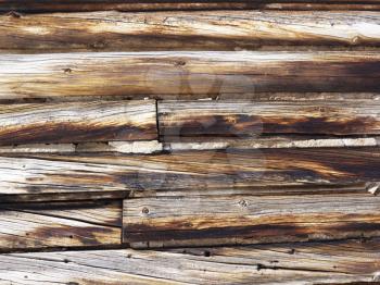 Royalty Free Photo of a Close-up Shot of Wood Siding of a Barn