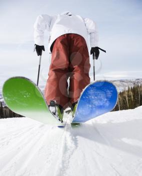 Royalty Free Photo of a Male Skiing in Steamboat, Colorado