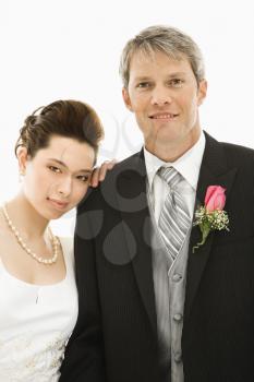 Royalty Free Photo of a Portrait of a Groom and Bride