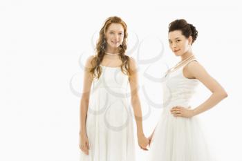 Royalty Free Photo of Brides Holding Hands
