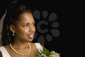 Royalty Free Photo of a Portrait of an African-American Bride