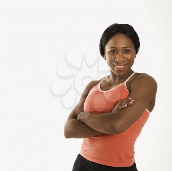 Royalty Free Photo of a Woman in Athletic Wear Smiling