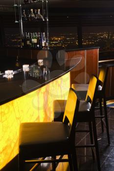 Royalty Free Photo of an Interior Shot of a Bar at the Tower of the Americas in San Antonio, Texas