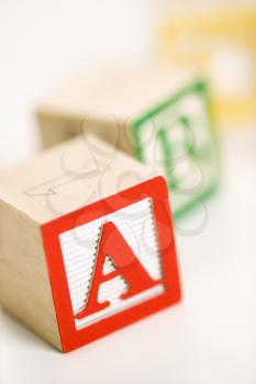 Royalty Free Photo of a Selective Focus of Alphabet Blocks