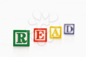 Royalty Free Photo of Alphabet Toy Building Blocks Spelling the Word Read