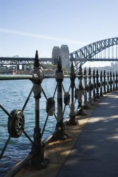 Royalty Free Photo of a View From the Walkway of a Sydney Harbour Bridge and Water in Sydney, Australia