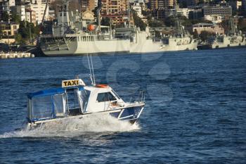 Royalty Free Photo of a Water Taxi and Boats in Sydney, Australia