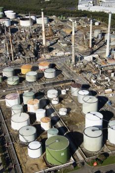 Royalty Free Photo of an Aerial View of an Oil Refinery in Australia