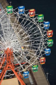 Royalty Free Photo of an Aerial View of a Ferris Wheel in Luna Park Sydney, Australia