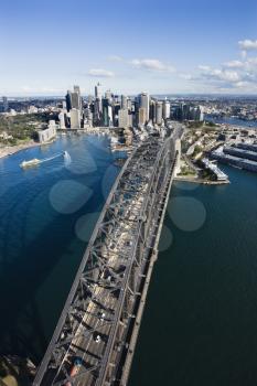 Royalty Free Photo of an Aerial View of Sydney Harbour Bridge in Sydney, Australia