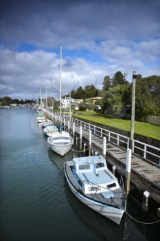 Royalty Free Photo of Boats at a Dock in Australia