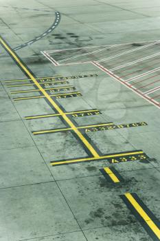 Royalty Free Photo of Lines on a Runway Concrete at Melbourne Airport, Australia