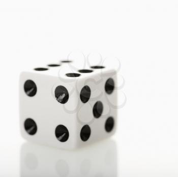 Royalty Free Photo of One White Game Die
