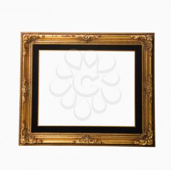Royalty Free Photo of an Empty Gold Fancy Picture Frame