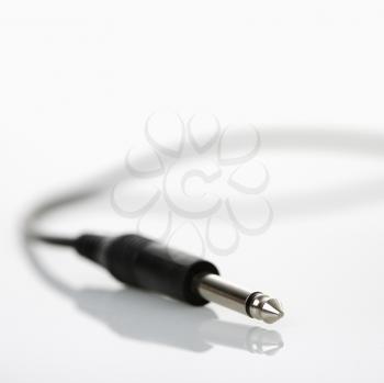 Royalty Free Photo of a Mono Audio Plug on a Cord