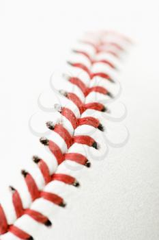 Royalty Free Photo of a Detail of Stitching on a Baseball