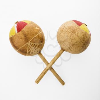 Royalty Free Photo of a Pair of Handmade Mexican Maracas
