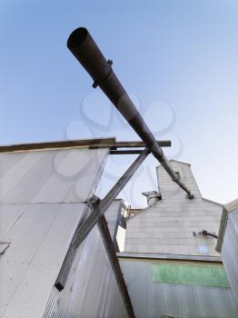 Royalty Free Photo of a Low Angle of a Grain Elevator