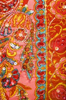 Royalty Free Photo of a Detail of a Colorful Patterned Fabric
