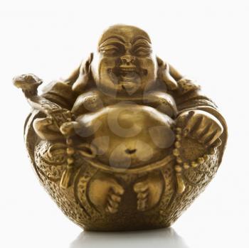 Royalty Free Photo of a Happy Laughing Buddha Brass Figurine