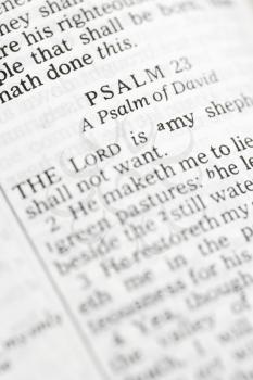 Royalty Free Photo of a Bible Opened to Psalm 23