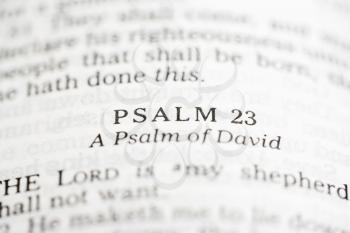 Royalty Free Photo of Psalm Verses in an Open Holy Bible